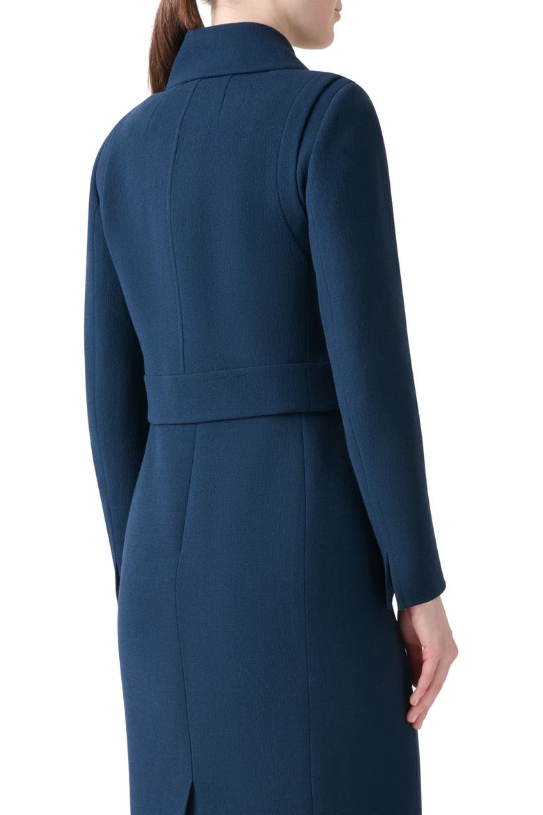 Dana Double Face Wool Crepe Crop Jacket, Alternate, color, DENIM BLUE