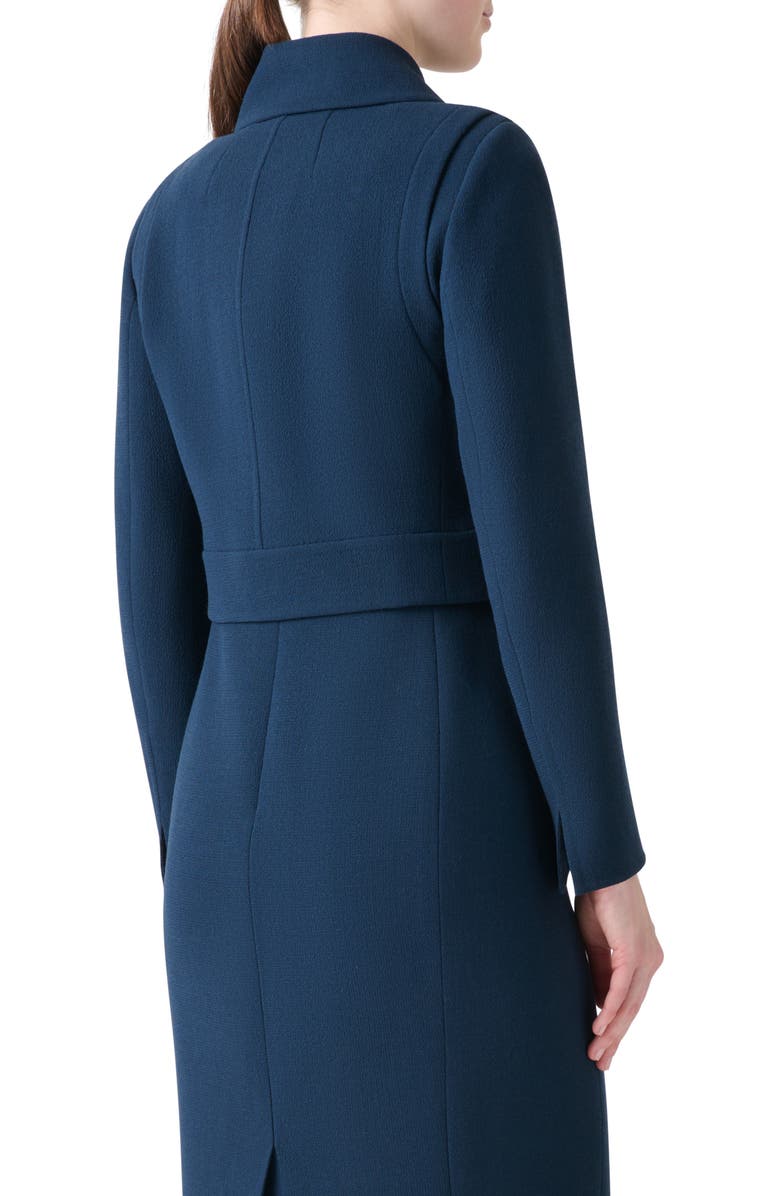 Akris Dana Double Face Wool Crepe Crop Jacket, Alternate, color, Denim Blue