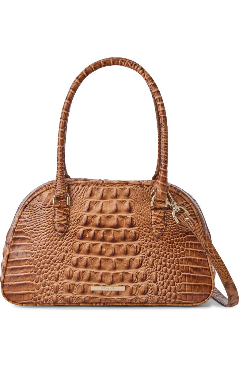 Brahmin Angie Leather Barrel Bag, Alternate, color, Cinnamon