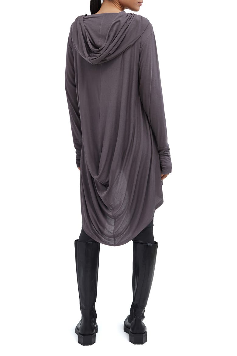 Oslo Semisheer Hooded Long Sleeve High-Low Jersey Tunic, Alternate, color, ANTHRACITE