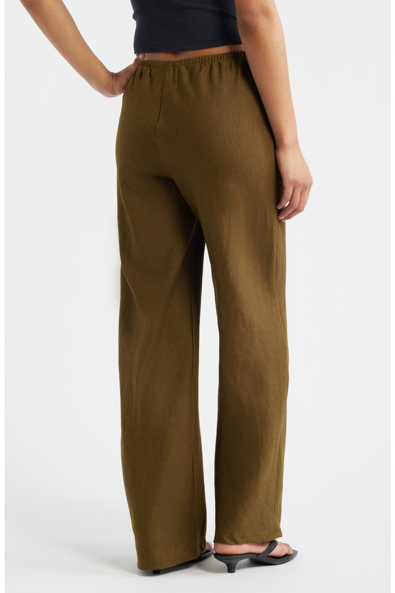 Gale High Waist Linen Pants, Alternate, color, DARK OLIVE