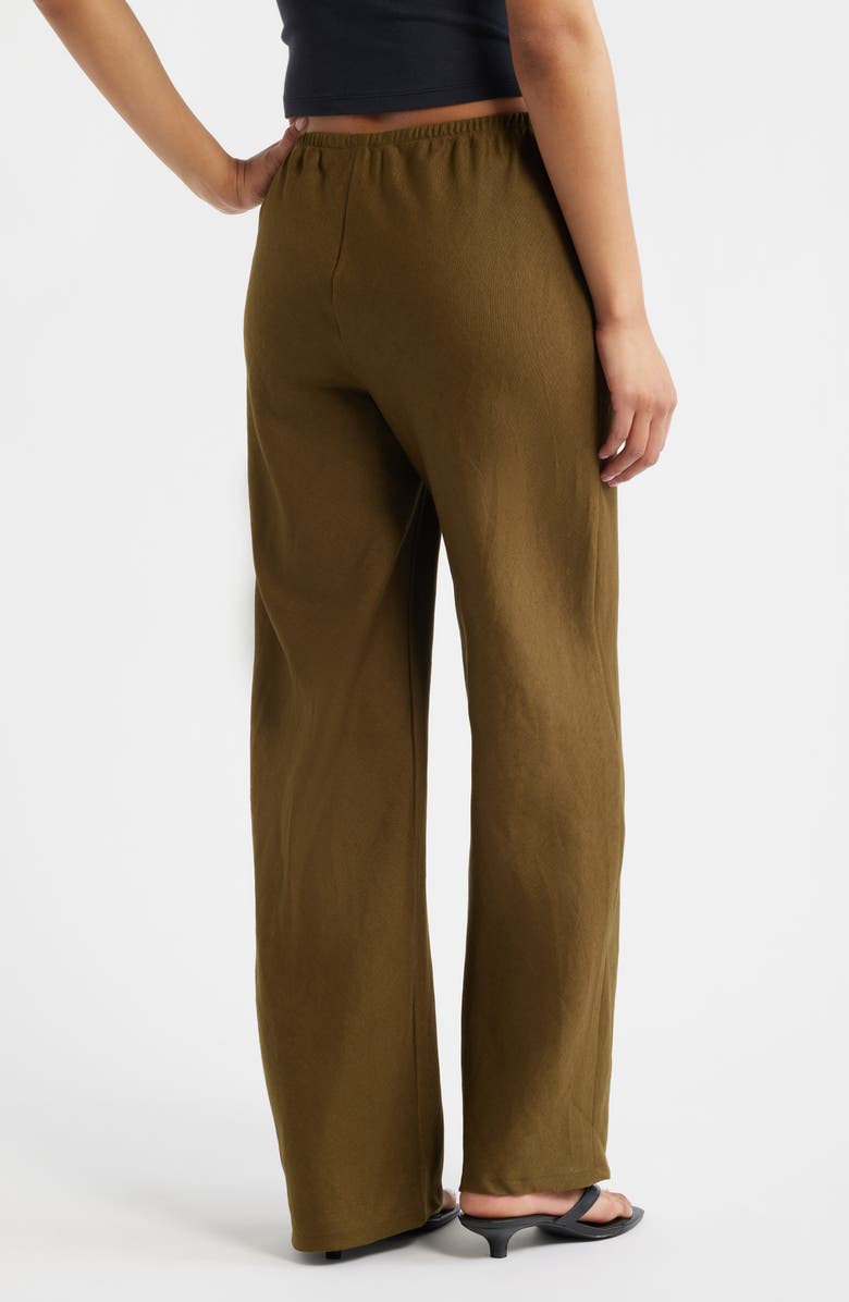 Reformation Gale High Waist Linen Pants, Alternate, color, Dark Olive