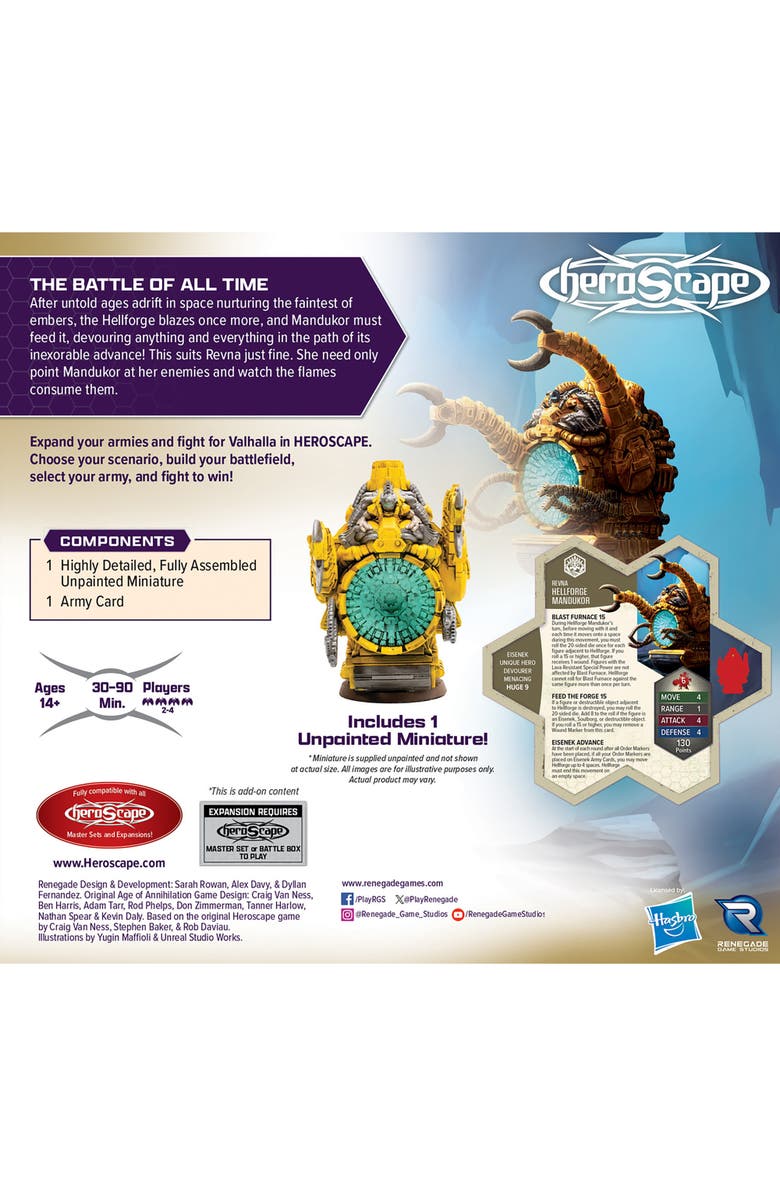 Renegade Games Heroscape Rising Tide, Hellforge Mandukor Army Expansion, Alternate, color, Multicolored