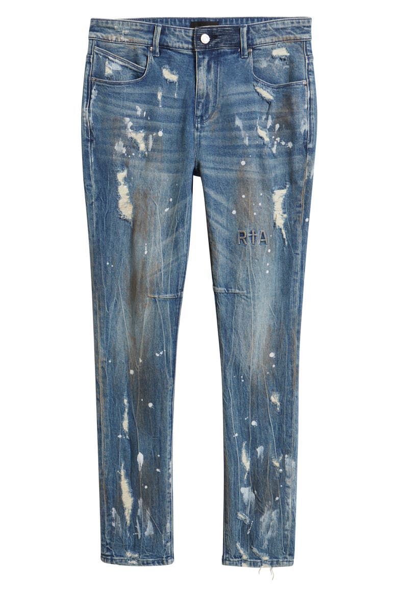 Clayton Ripped Stretch Denim Skinny Jeans, Alternate, color, GLITCH BLUE
