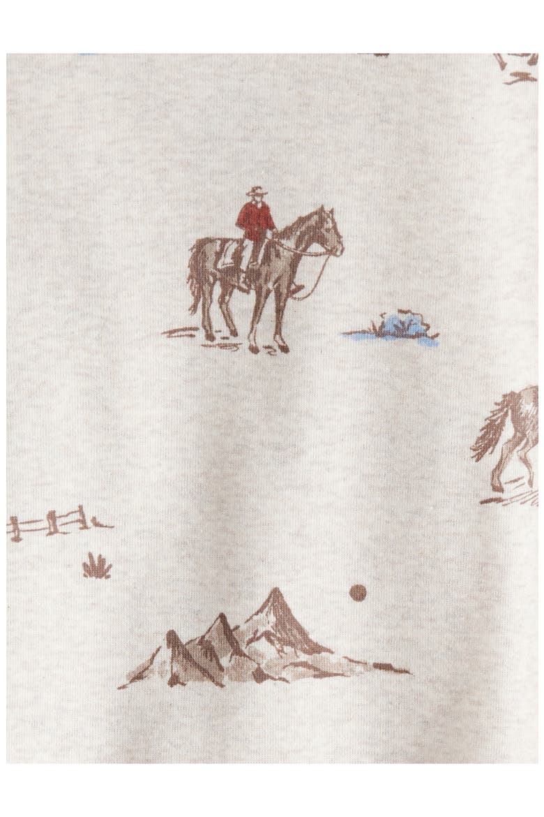 Kids' Print Fitted Organic Cotton Two-Piece Pajamas, Alternate, color, LP COWBOYS