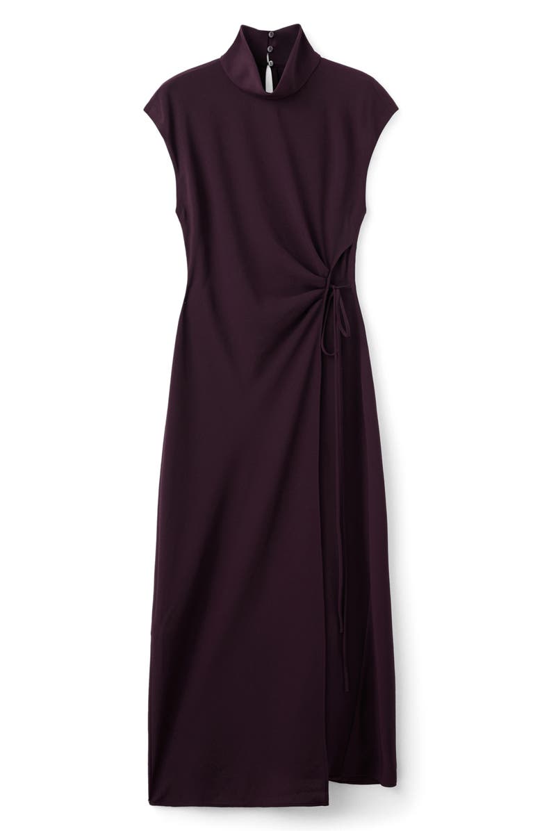 MANGO Turtleneck Faux Wrap Midi dress, Alternate, color, Purple