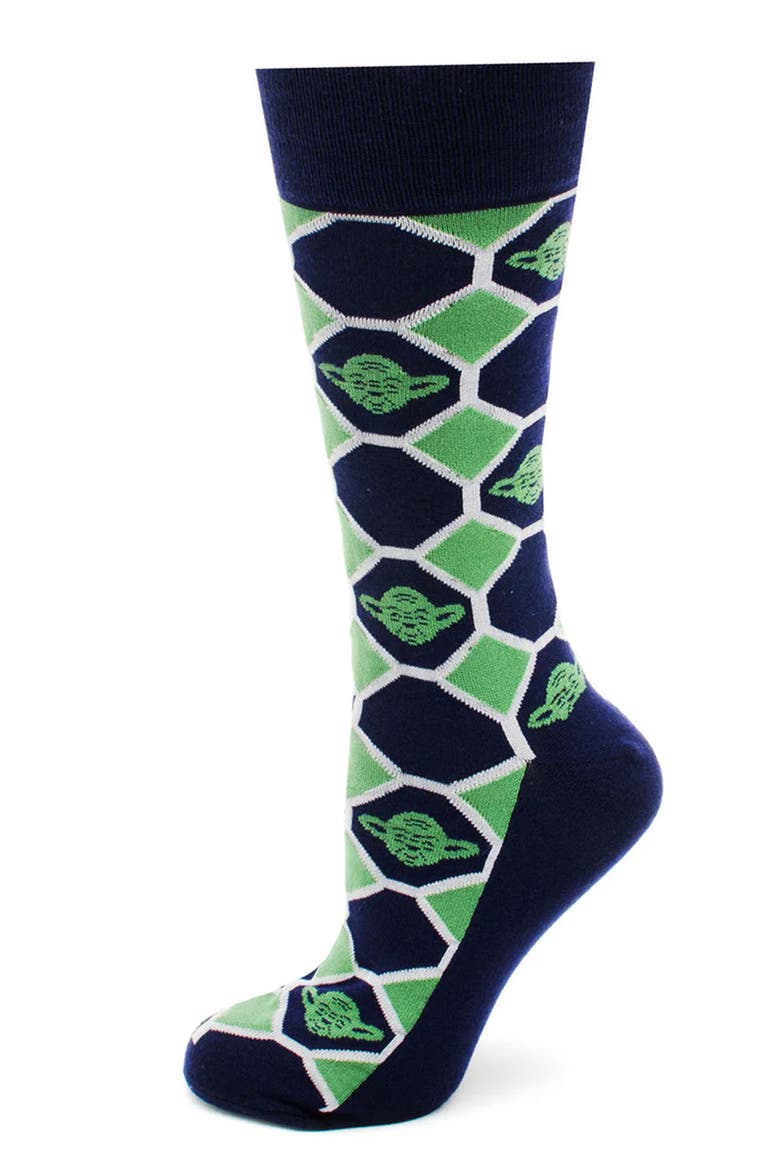 Checkered Yoda Socks & Jedi Lapel Pin Gift Set, Alternate, color, BLACK MULTI