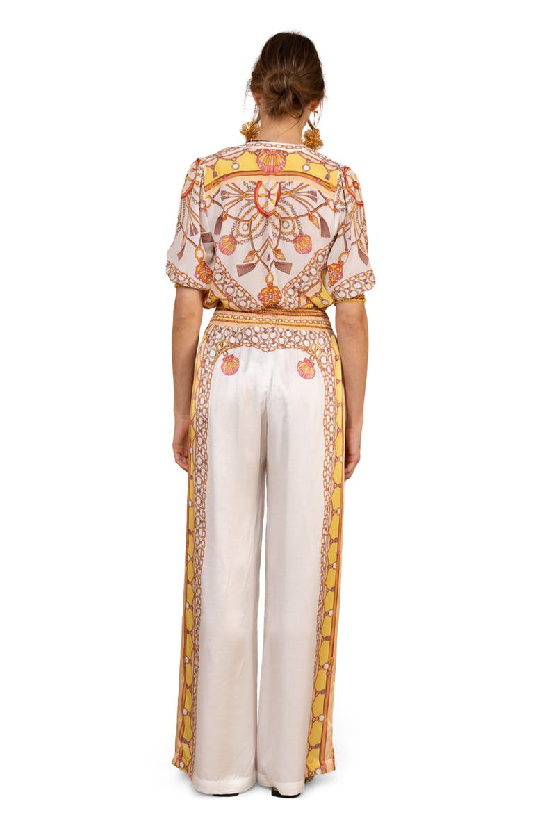 Hale Bob Danica Silk Charmeuse Pant, Alternate, color, Gold