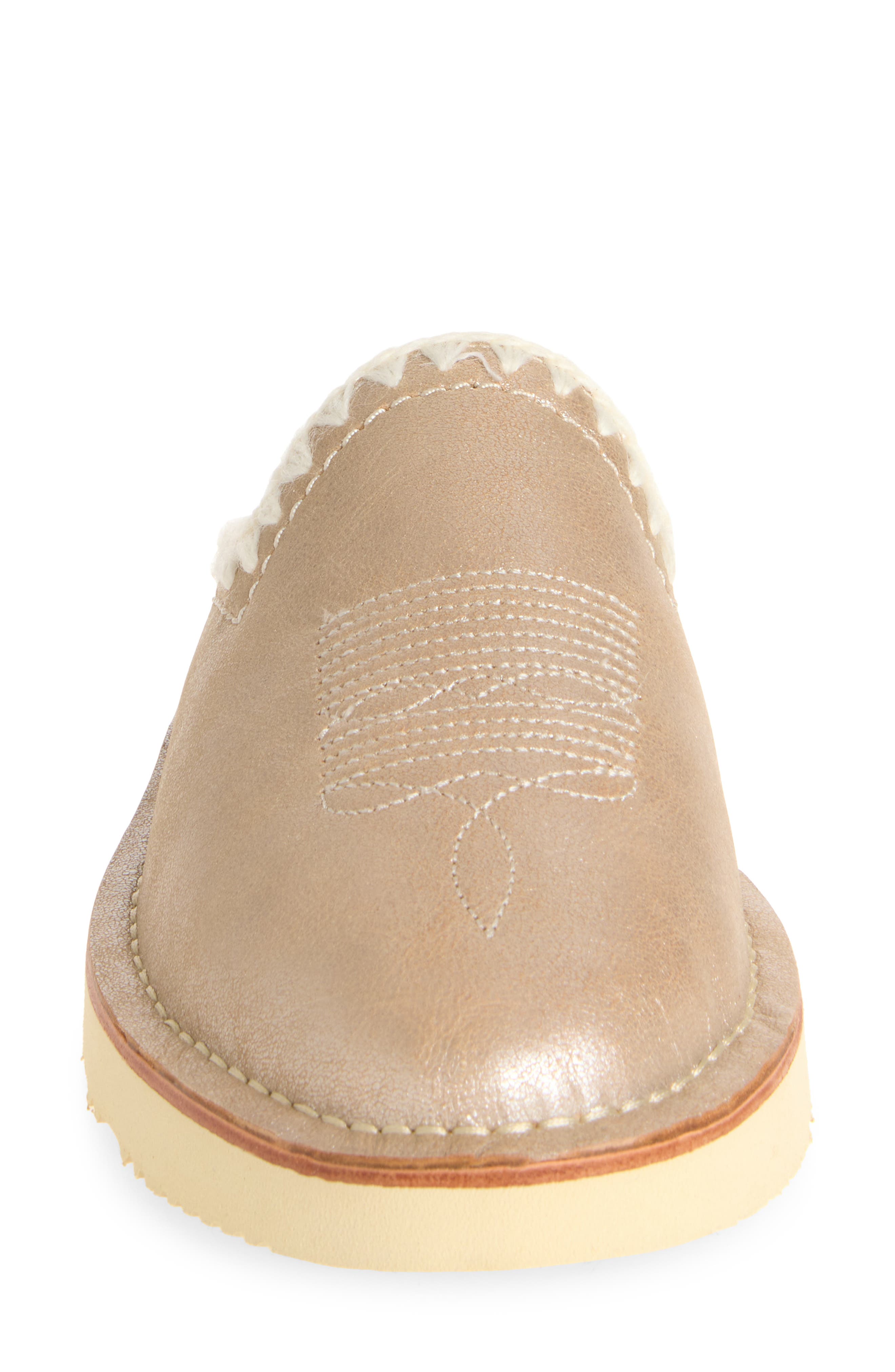 The Olivia Brown Genuine Shearling Lined Mule, Alternate, color, PLATINO