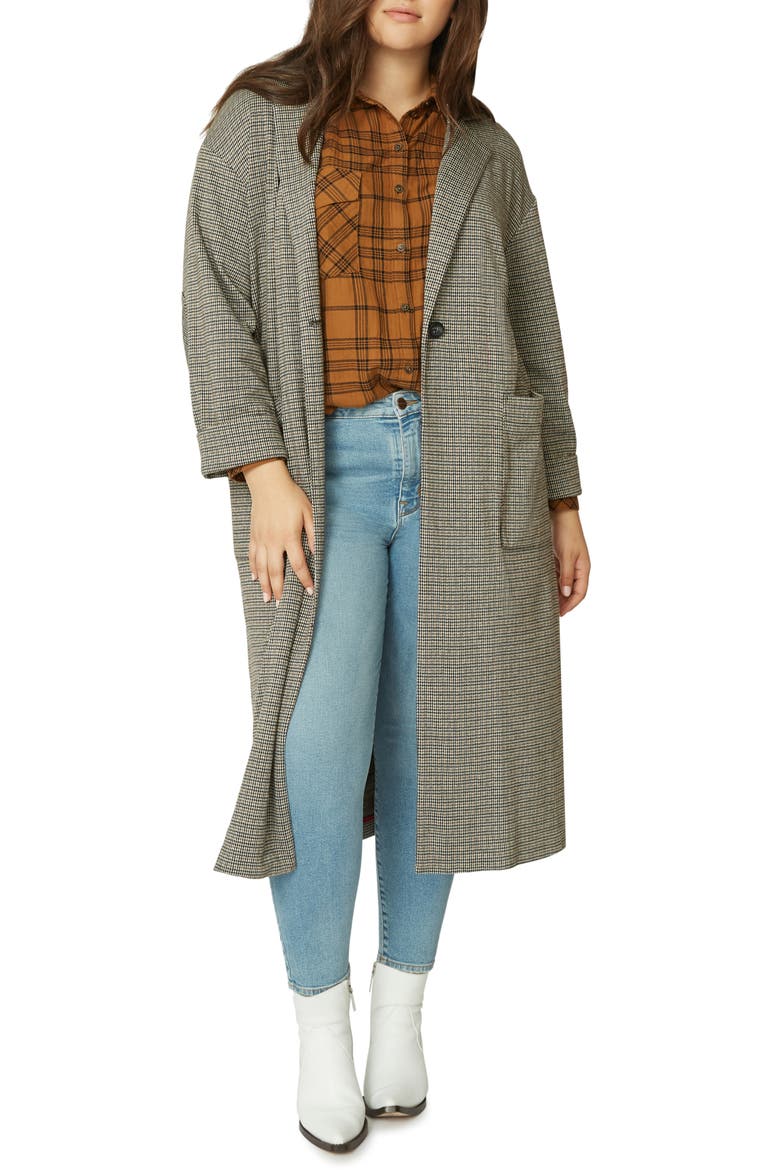 Bespoke Plaid Duster Jacket, Main, color, KNT HND CK