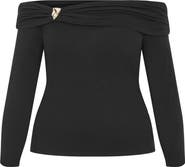 City Chic Buckle Off the Shoulder Top