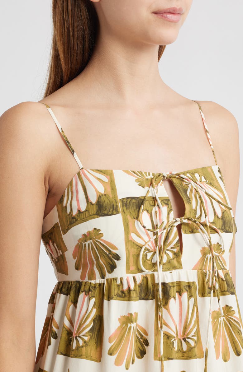 Rails Mica Print Cotton Blend Tiered Maxi Sundress, Alternate, color, Checkered Shells