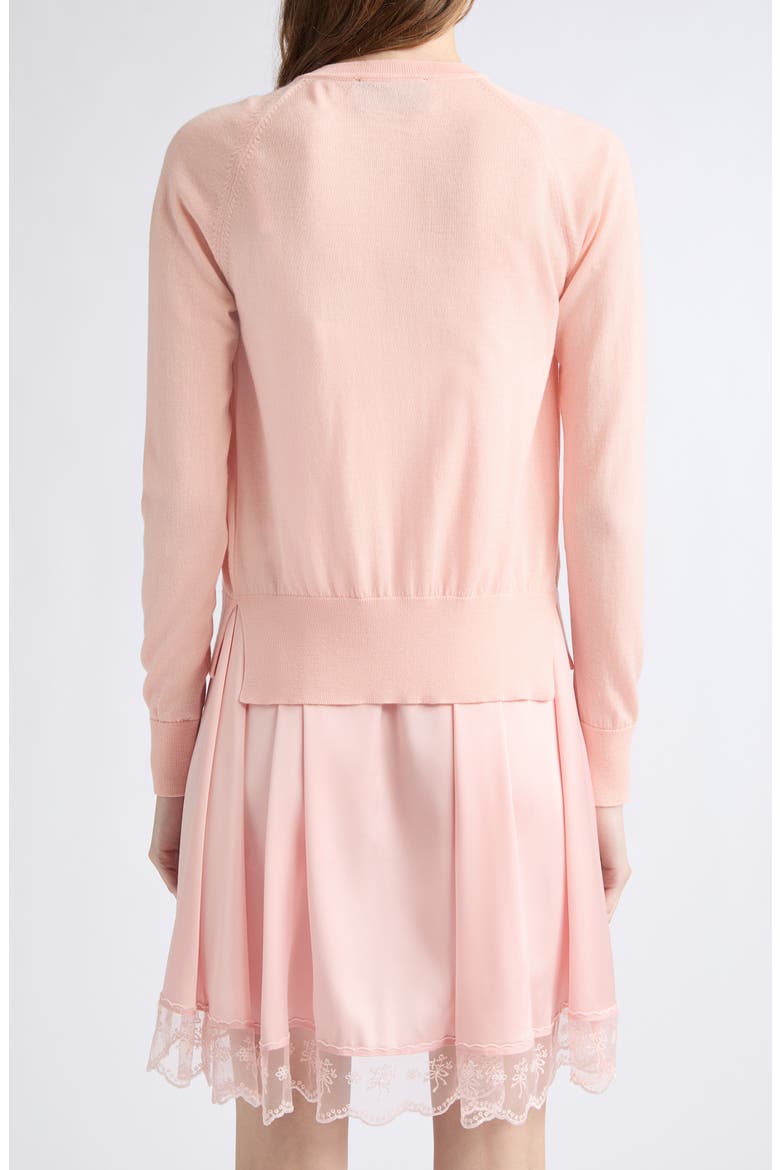 Crystal Carnation Merino Wool & Silk Cardigan, Alternate, color, BLUSH/ RED
