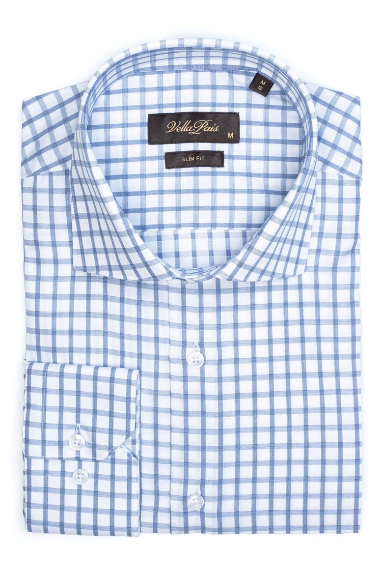 Carlton Slim Fit Cotton Dress Shirt, Alternate, color, NAVY BLUE