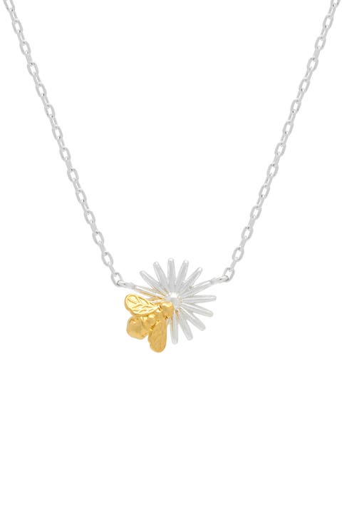 Flower & Bee Charm Necklace