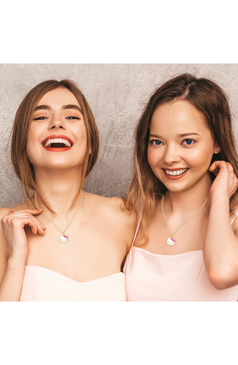 Hello Kitty Duo Necklace Set, One Large One Small, Alternate, color, Gold