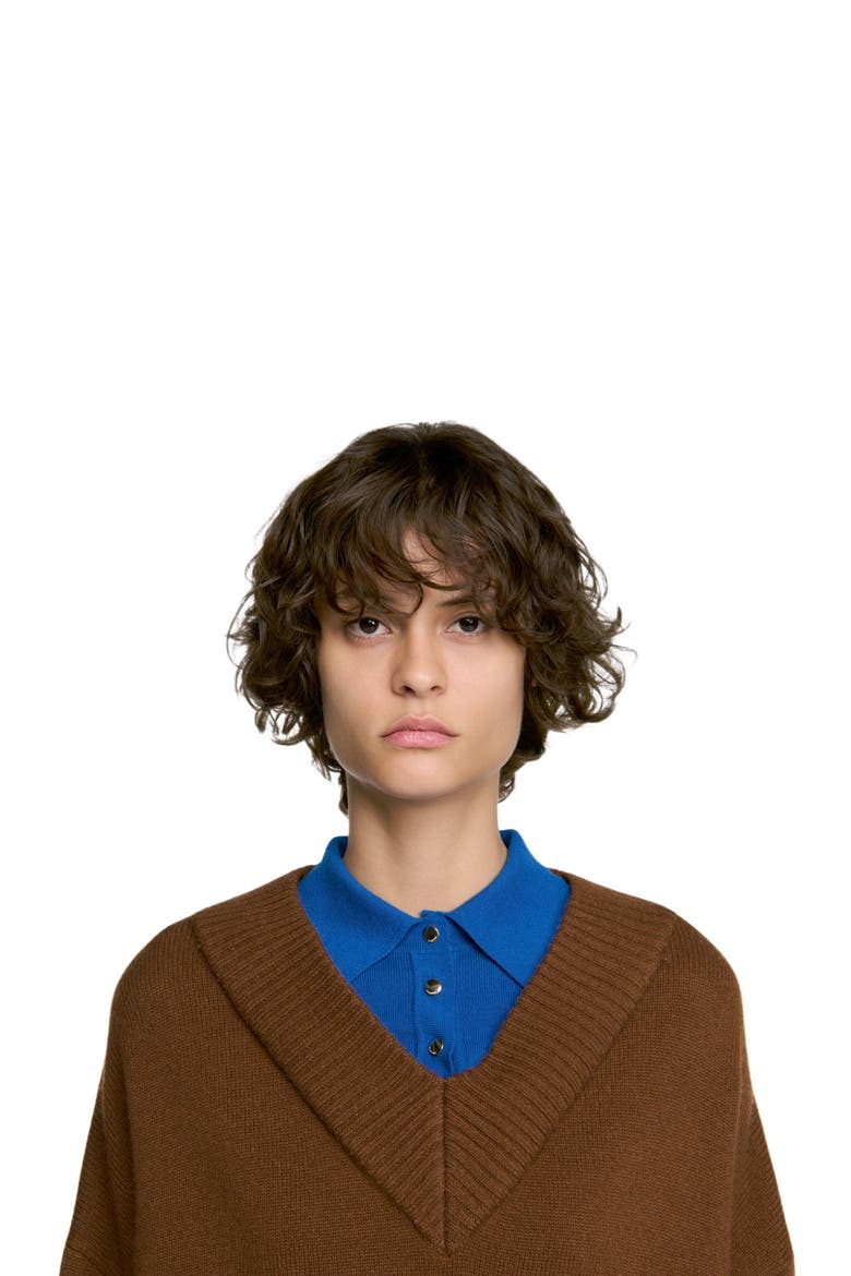 2-in-1 wool and cashmere sweater, Alternate, color, Camel