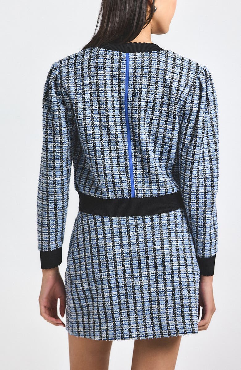 Derek Lam 10 Crosby Metallic Tweed Knit Cardigan, Alternate, color, Blue Multi