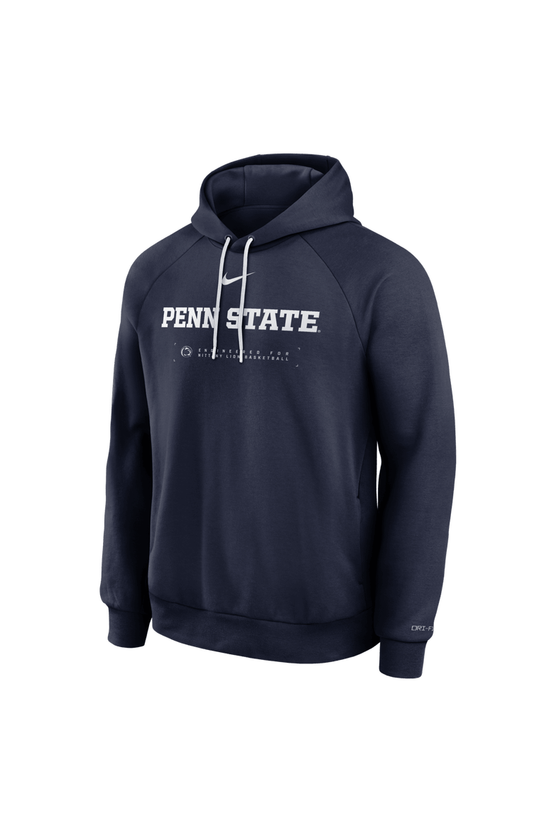 Men's Nike Navy Penn State Nittany Lions 2025 Courtside Basketball Practice Raglan Dri-FIT Hoodie, Alternate, color, Navy