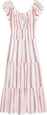 Rails x Giadzy Daria Stripe Smocked Waist Linen Blend Dress