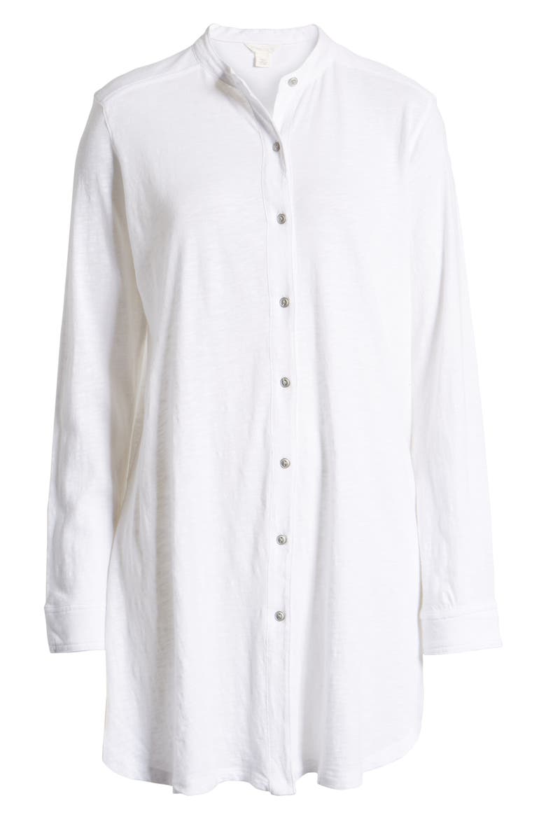 Button Down Knit Tunic, Alternate, color, WHITE