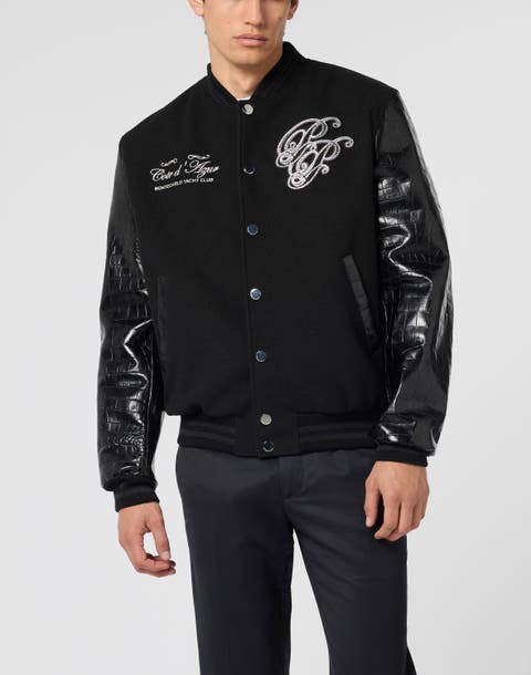 Varsity Bomber Jacket Teddy Racer Men