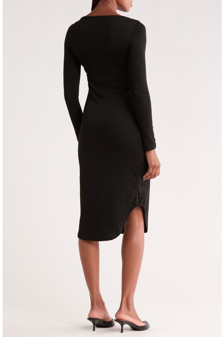 Long Sleeve Knit Dress, Alternate, color, TWO TONE BLACK