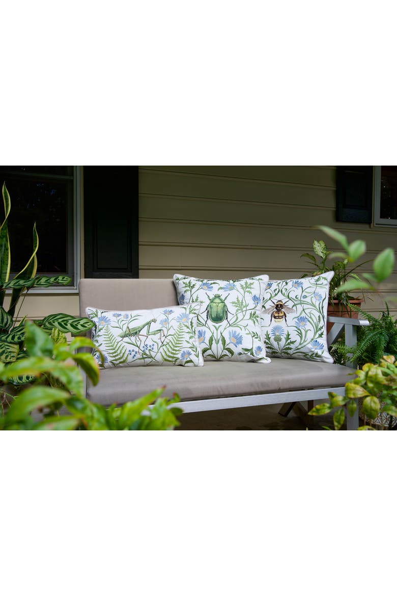 Garden Beetle Outdoor Accent Throw Pillow  20" x 20", Alternate, color, Green
