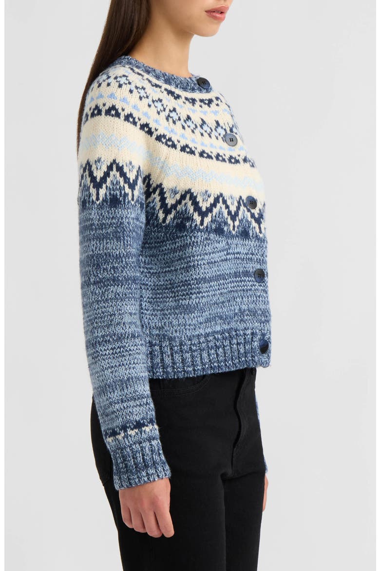 Fair Isle Cardigan, Alternate, color, BLUE MULTI