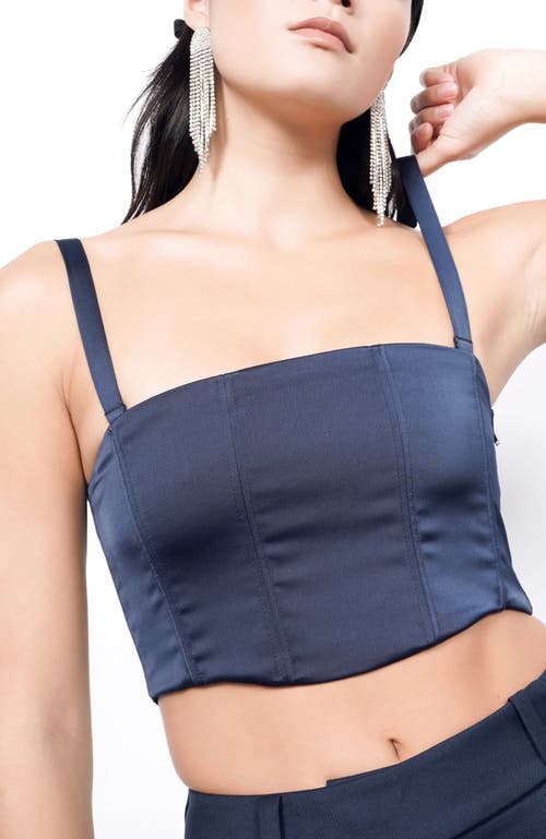 Wildfang The Empower Satin 6-way Corset In Blue