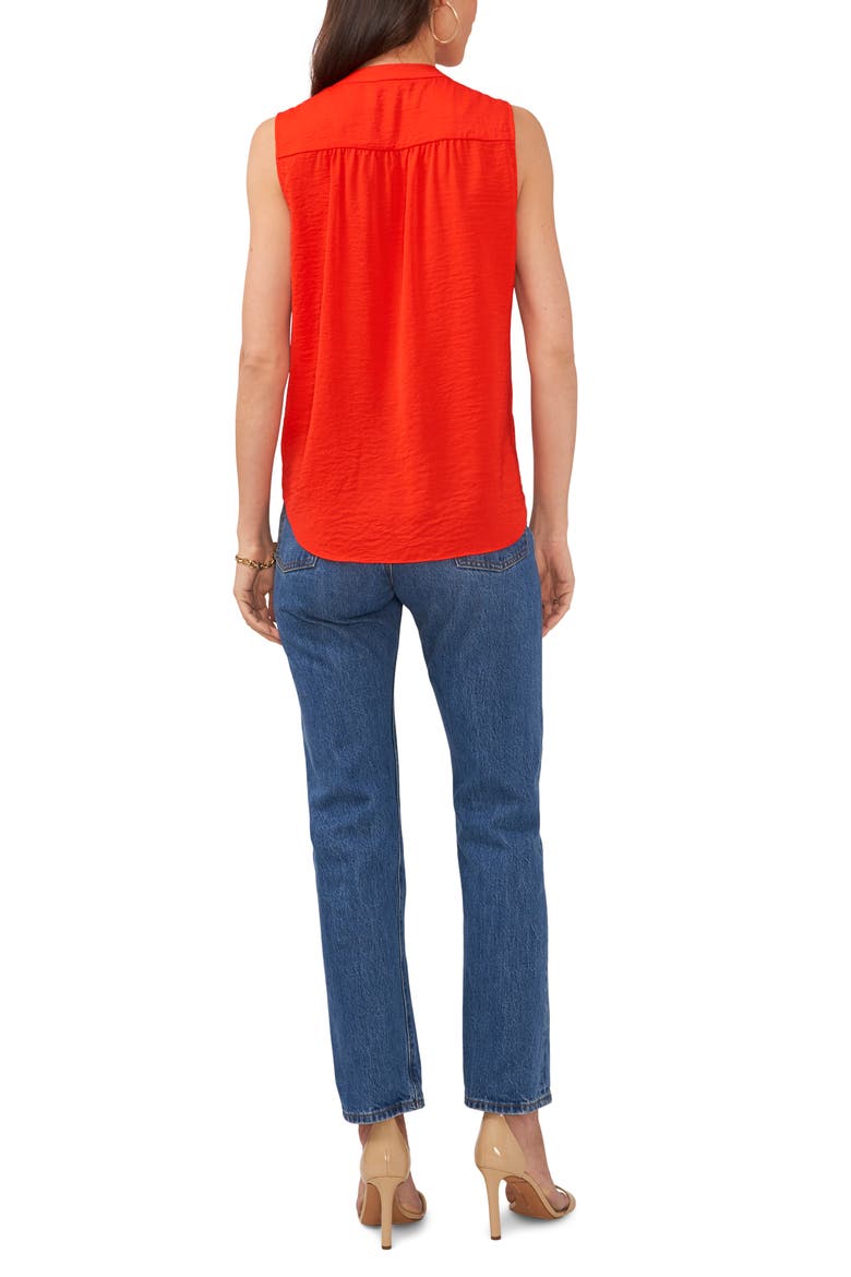 Rumpled Satin Blouse, Alternate, color, FIERY RED