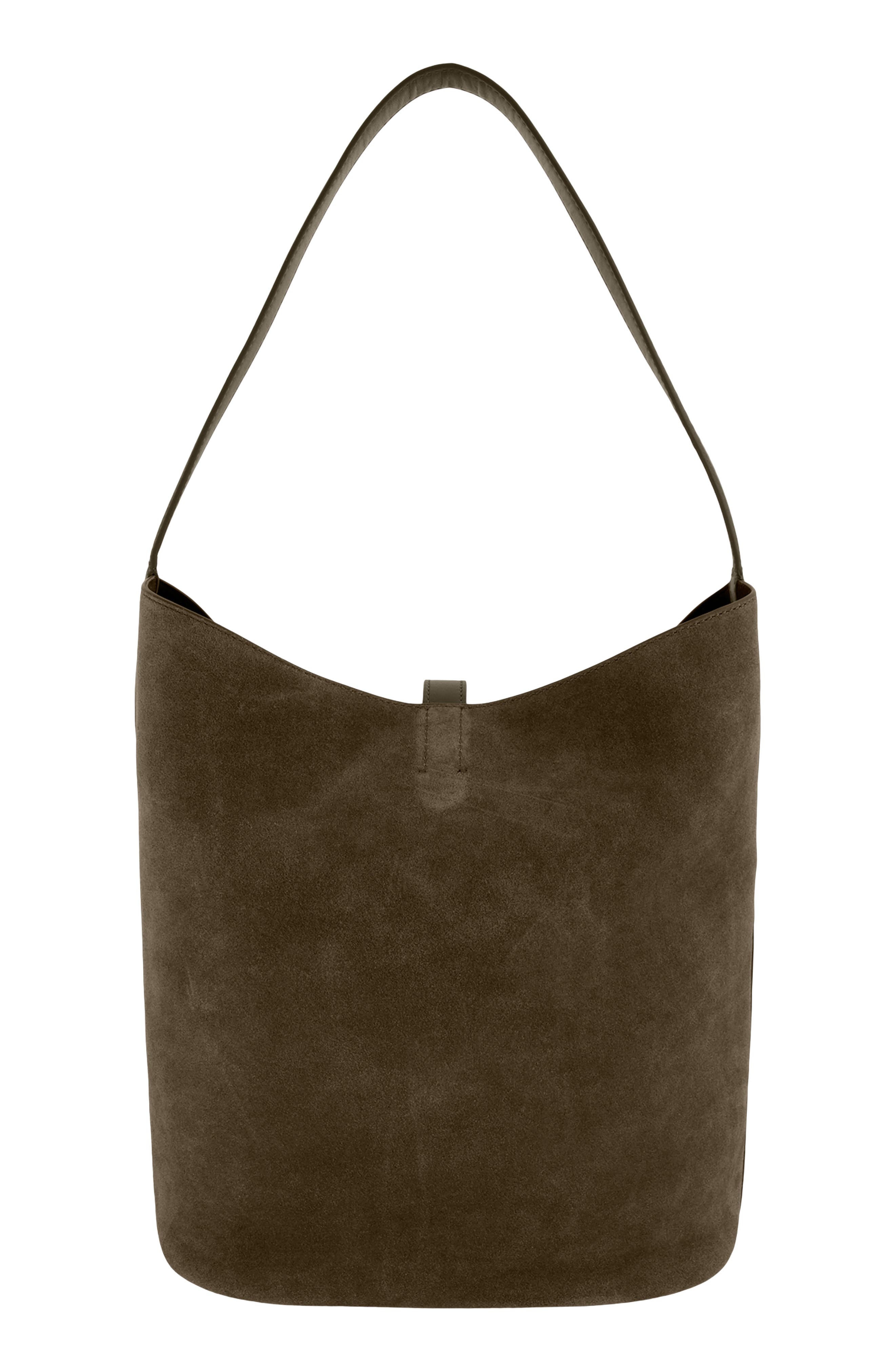 Eris Medium Leather Bucket Bag, Alternate, color, MOSS OCHRE