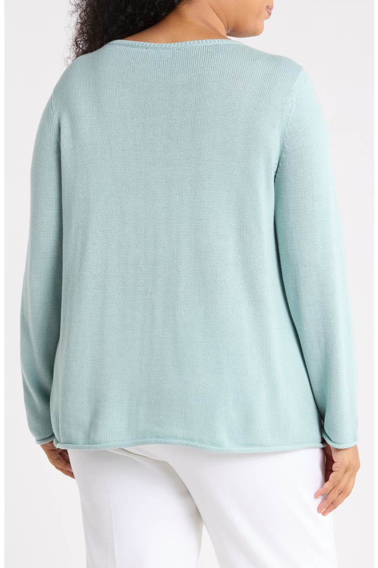 Bateau Neck Cotton Blend Sweater, Alternate, color, ARCTIC BLUE