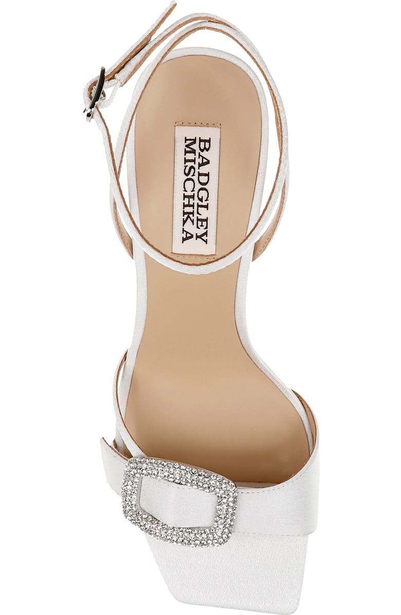 Badgley Mischka Collection Judith Ankle Strap Sandal, Alternate, color, White Crepe