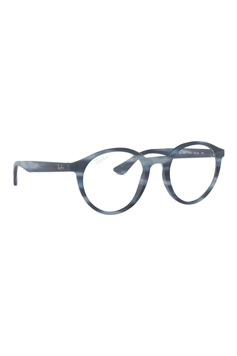 49mm Round Optical Glasses, Alternate, color, BLUE HORN