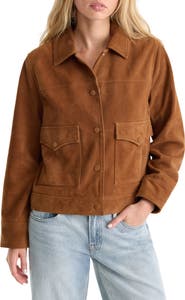 Good American The Boxy Suede Jacket