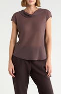Renee C Cowl Neck Scarf Detail Sheer Top