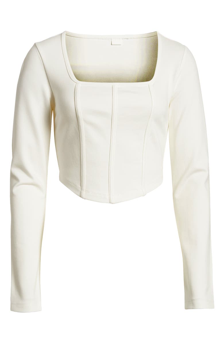 BP. Ponte Corset Top, Alternate, color, Ivory Dove