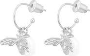 Bearfruit Jewelry Sterling Silver 18k Gold Plated Bee Pearl Earrings Dainty Pearl Cute Trendy