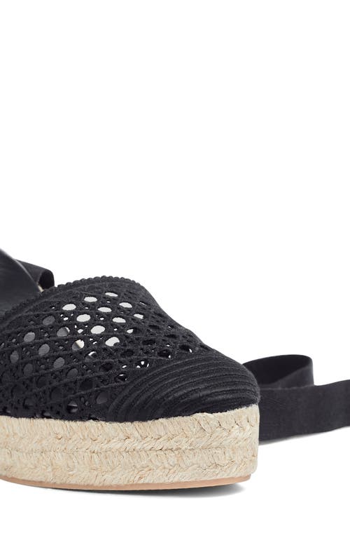 Lk Bennett Magnolia Ankle Wrap Wedge Sandal In Black