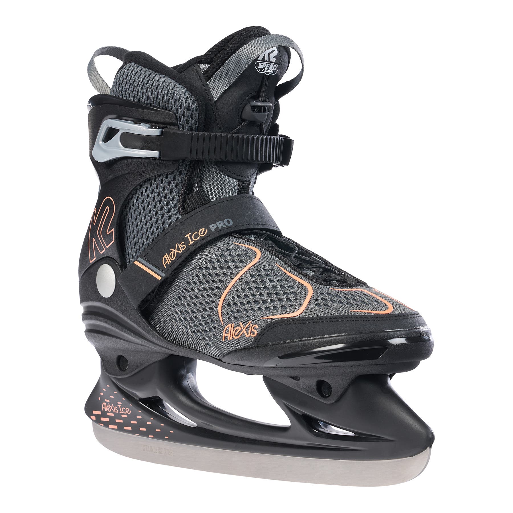 K2 Alexis Ice Pro Womens Ice Skates, Main, color, Gray/Peach