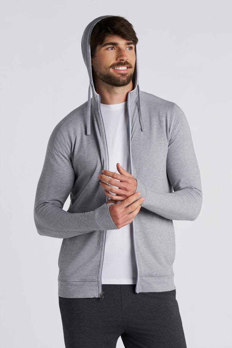 Men's LumaLeo Zip-Up Hoodie, UPF 50+ Sun Protection, Alternate, color, Grey Heather