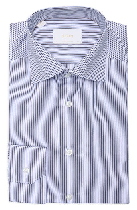 Contemporary Fit Striped Supima® Cotton Dress Shirt