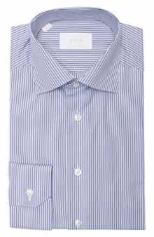 Eton Contemporary Fit Striped Supima® Cotton Dress Shirt
