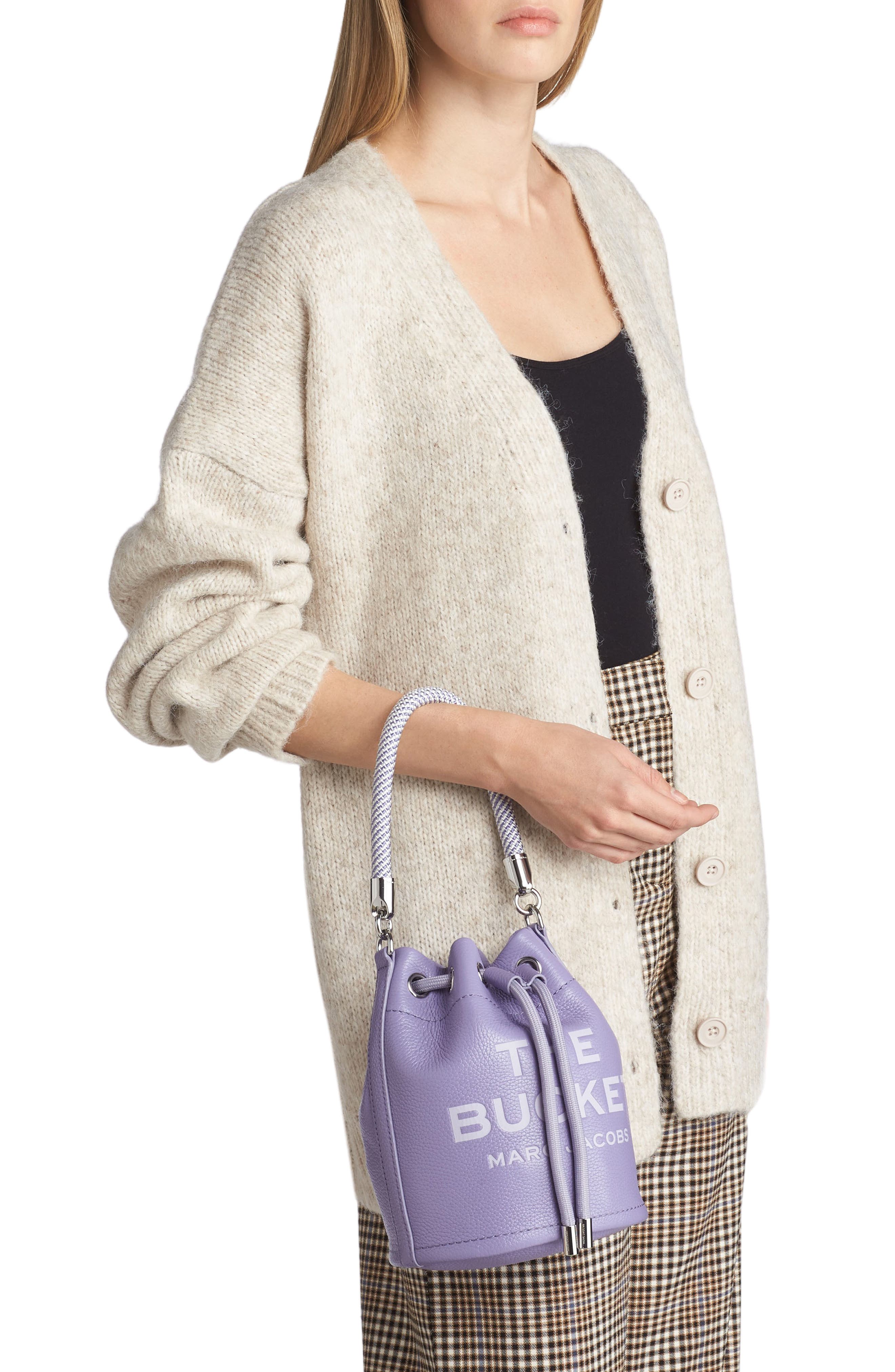 The Leather Bucket Bag, Alternate, color, DAYBREAK