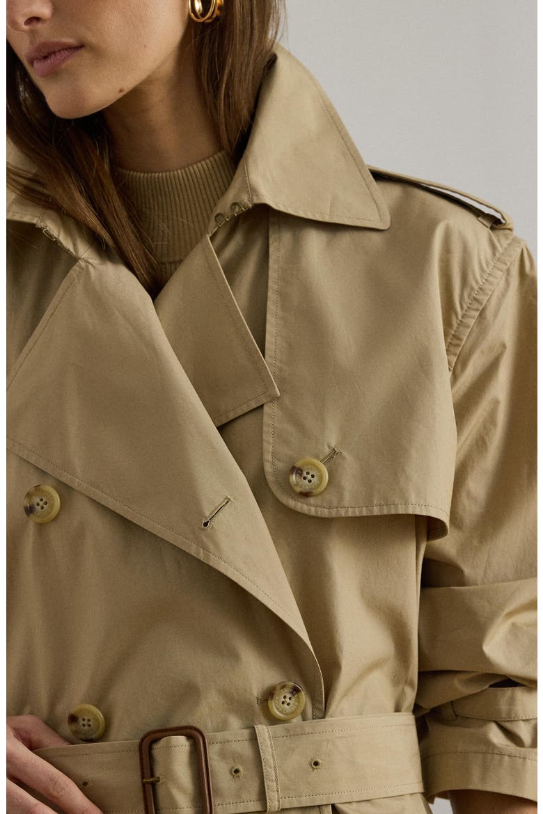 Paper Weight Cotton Trench Coat, Alternate, color, BIRCH BEIGE
