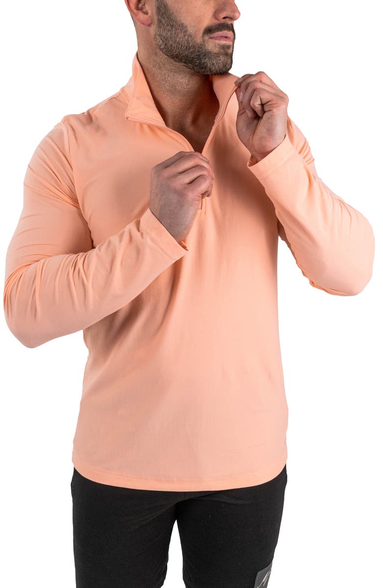 Maceoo Quarter Zip Egyptian Cotton Polo, Alternate, color, Orange