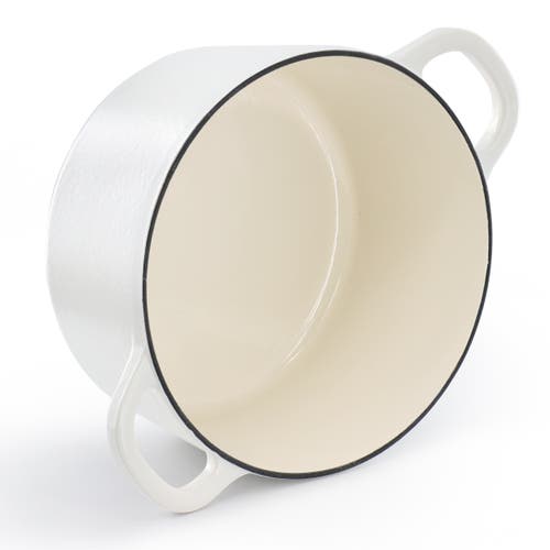 Crock-pot Crockpot 6 Quart Enameled Cast Iron Dutch Oven In White