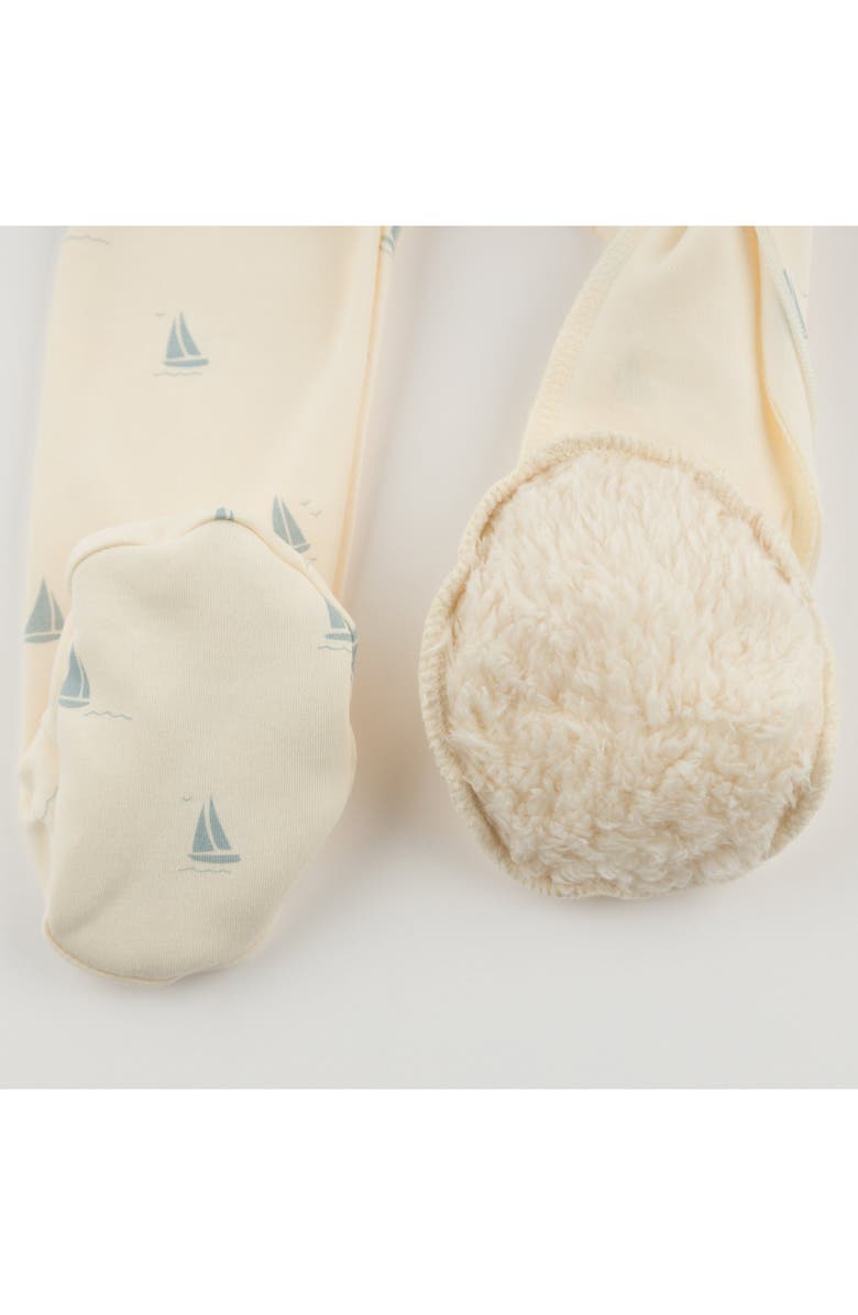 oh baby! Mini Sailboats Footie, Alternate, color, Milk