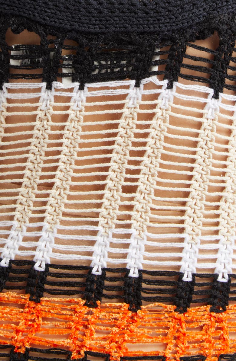 ZANKOV Libiana Stripe Openwork Sweater Dress, Alternate, color, Ice Multi